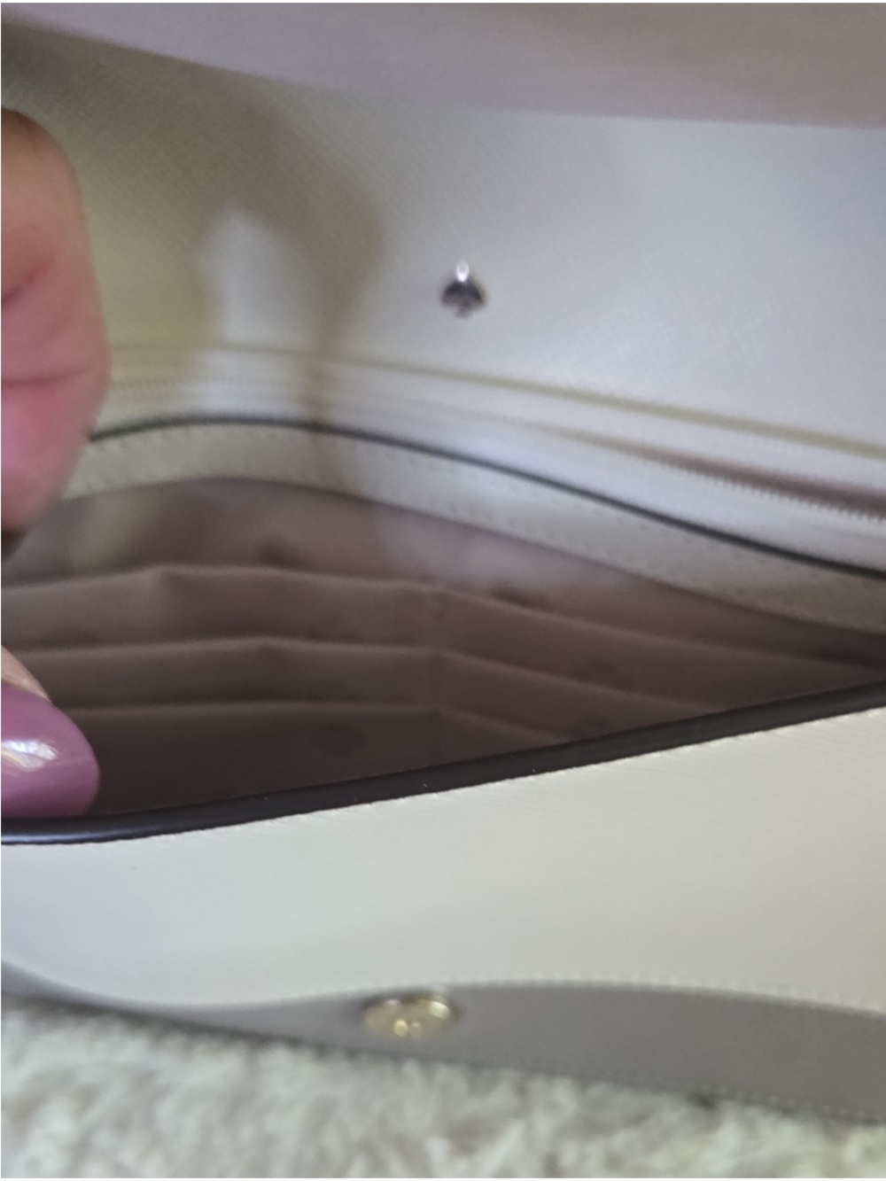 kate spade White and Light Gray Crossbody with Gold Chain - Picture 4 of 8